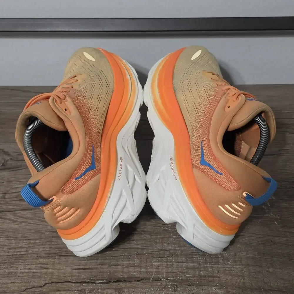 Hoka One One Bondi 8 Men's Athletic Running Shoes Sneakers Size 10.5 Orange